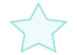 Icona con stella contornata in verde acqua per domande su come iniziare