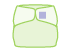 Icona con pannolino contornato in verde per le domande sui nostri prodotti