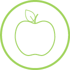 Icona con mela verde per tasca nutrimi