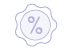 Icona rotella con percentuale viola