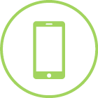 Icona con cellulare verde per tasca genitori